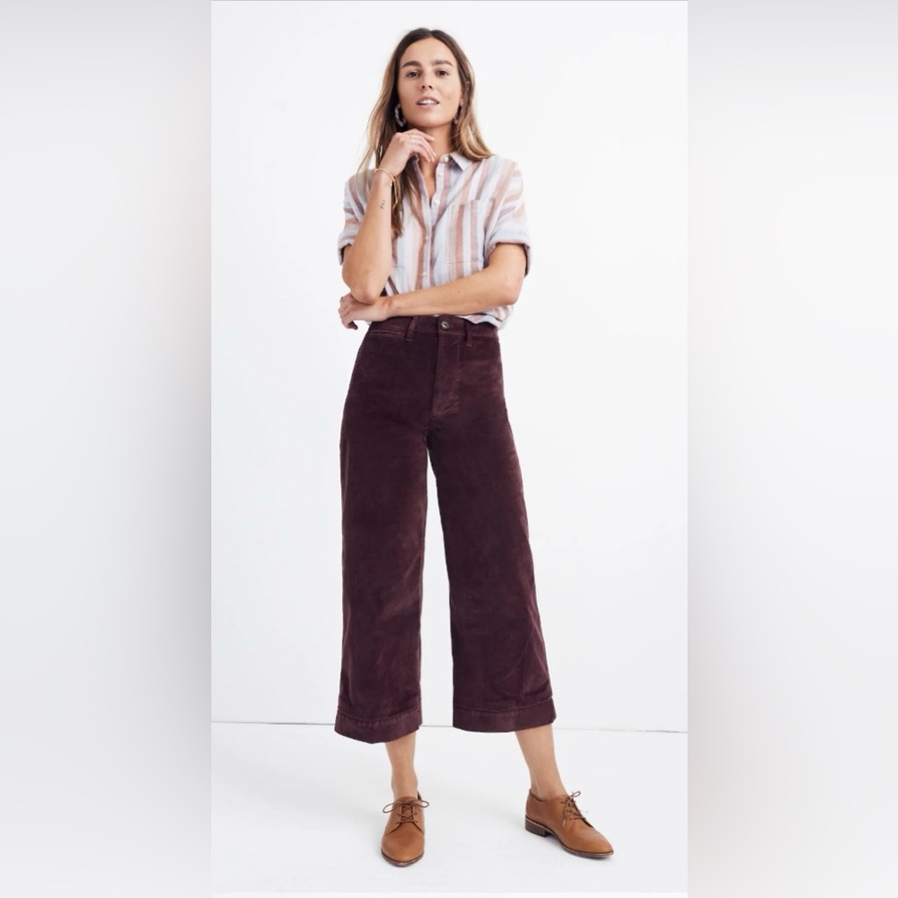 Madewell Emmett Wide-Leg Crop in Velveteen